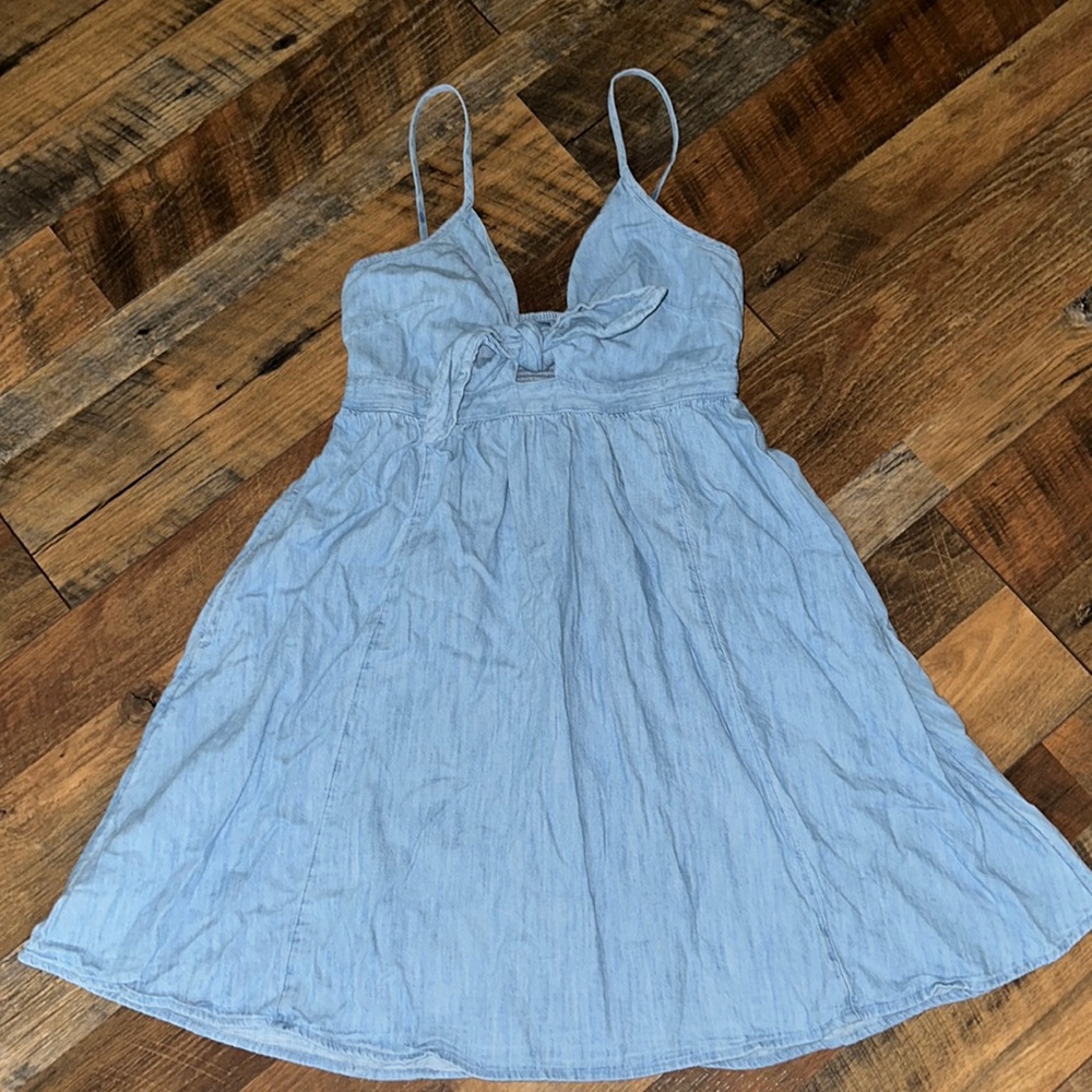 old navy chambray dress with adjustable straps